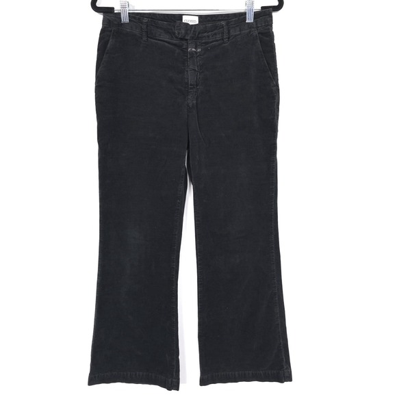 CLOSED Women's Wharton Pants Size 28 Velour Wide Leg Black‎ ITALY🇮🇹MADE C91614